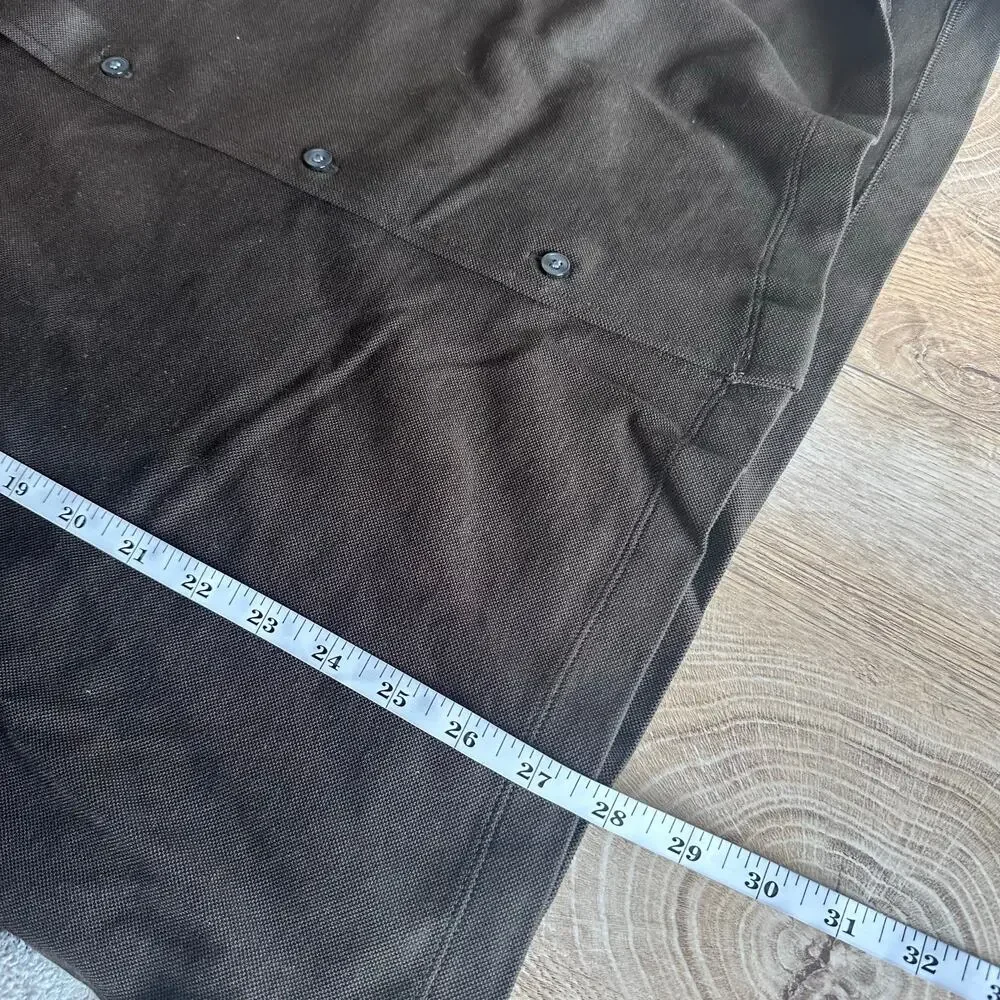 Banana Republic Men's Luxury Touch Pique Resort Shirt Brown XL